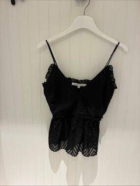 After Market Black Lace-Trim Camisole Top